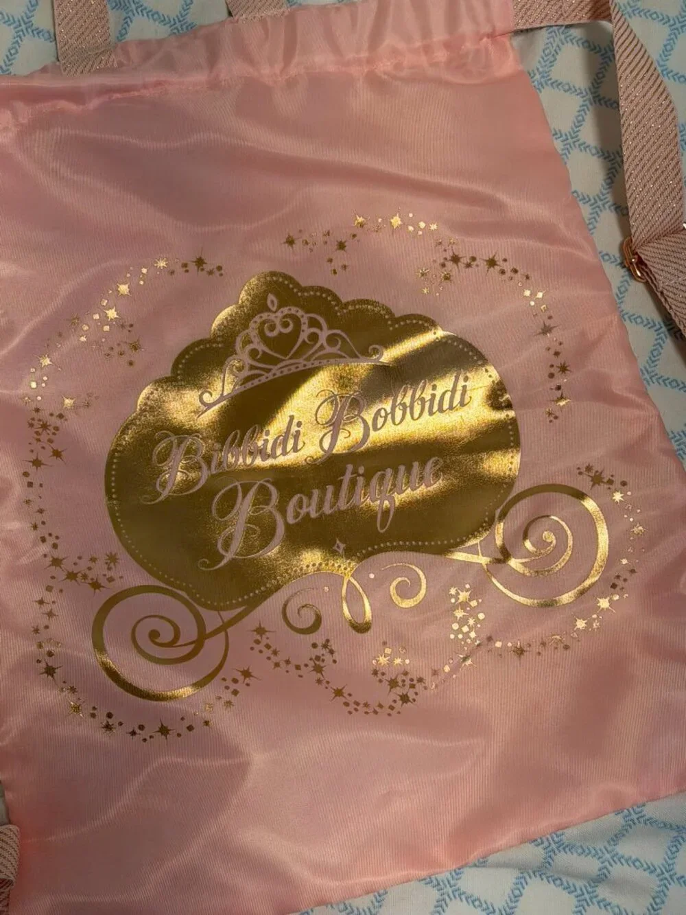 NEW. Disneyland Bibbidi Bobbidi Boutique Pink Satin Backpack.